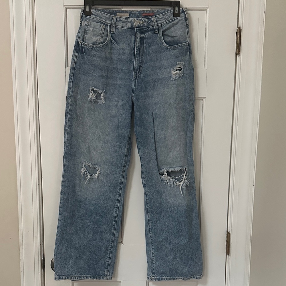 Pilcro Light Blue Distressed Boyfriend Jeans